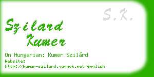 szilard kumer business card